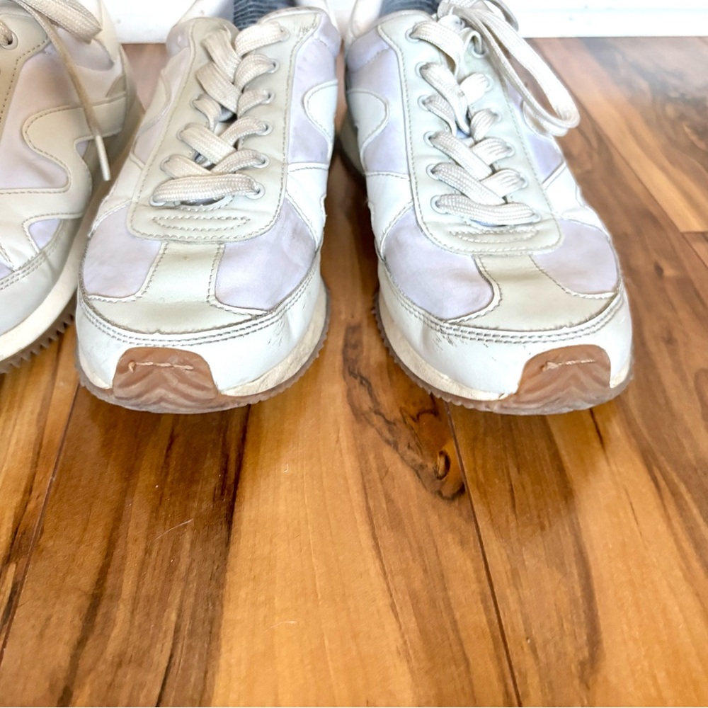 Lot of 2 set universal thread pre loved sneaker tennis shoes size 9 white beige - Picture 4 of 12